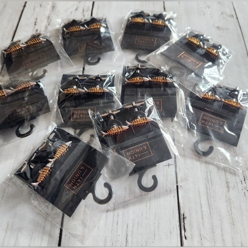10- Fish Bones Mens 14th & Union Cuff Links BNWT